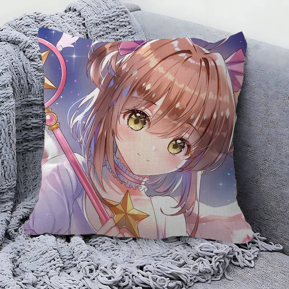 Anime C-Cardcaptor Sakura Girl Pillow Anime Pillow Sofa Bed Head Pillow Cover Cushion Cover 45x45 Cm Fashion