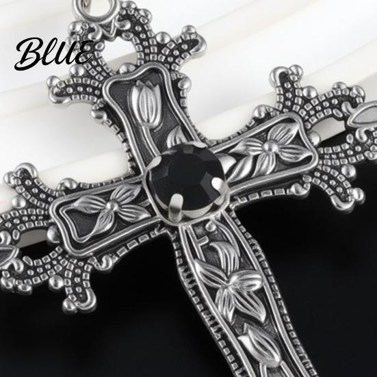 Alloy Gothic Necklace Retro Vintage Pendant Engraved Floral Unisex Jewelry
