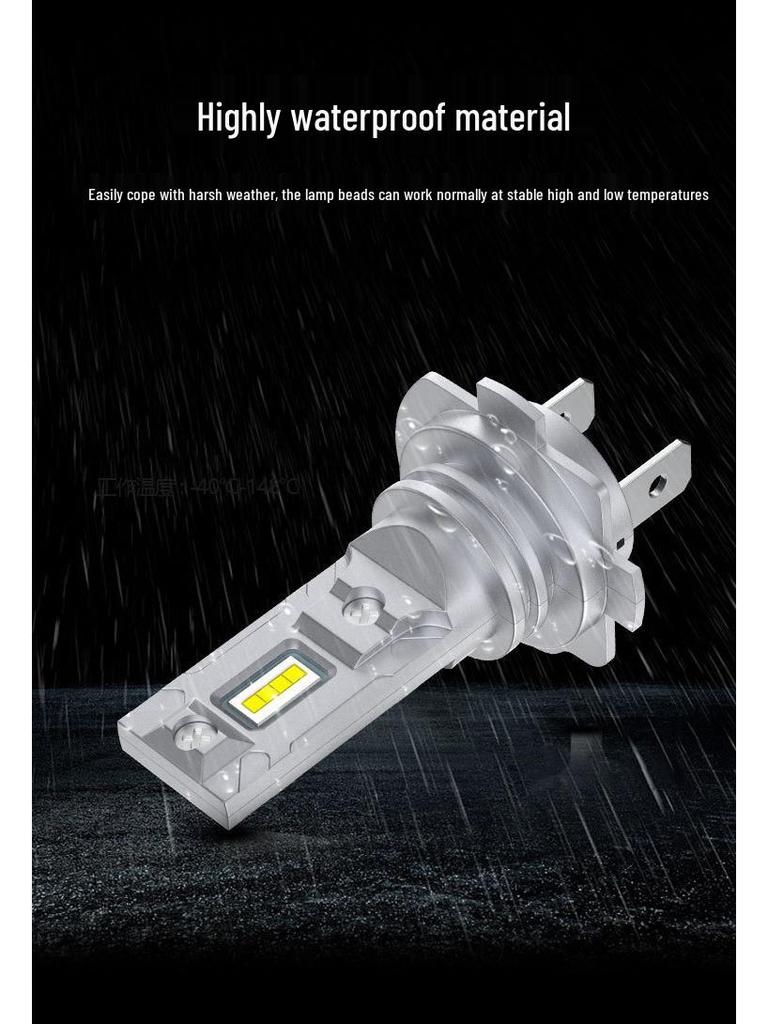 Plug-and-Play Mini LED H7 Car Headlight Bulb - High-Brightness Stepless Design