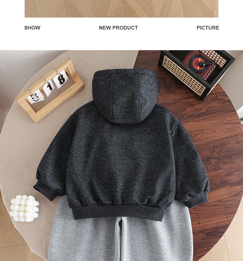 New Spring/Autumn Kids' Loose Hooded Sweatshirt Set - Korean Style for Boys