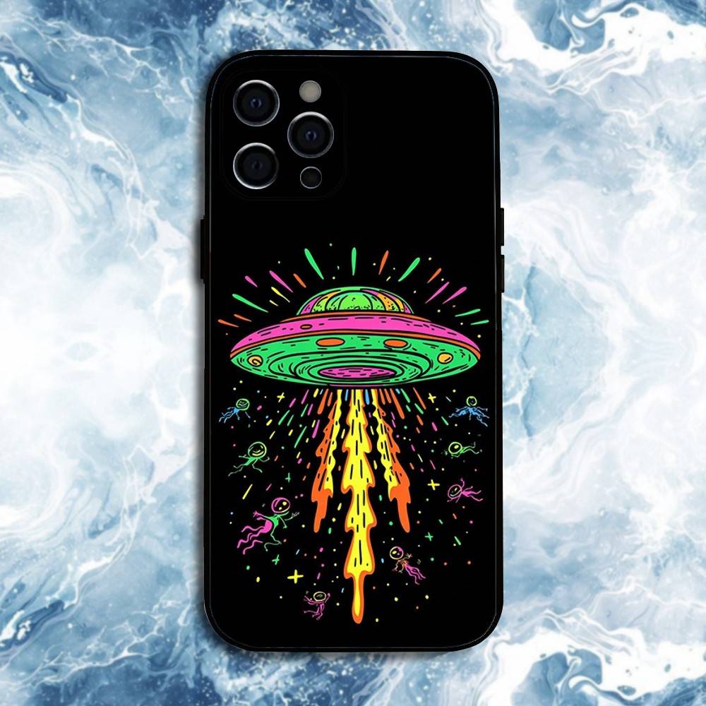 

Чехол для телефона НЛО Инопланетная Штука для iPhone 17, 16, 15, 14, 13, 12, 11 Plus, Pro Max, Мягкий Силиконовый Черный Чехол iPhone13PROMAX