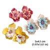 Oil Drip Colorful Flower Earrings Korean Style Floral Ear Studs Exaggerated Ear Pendant  Daily