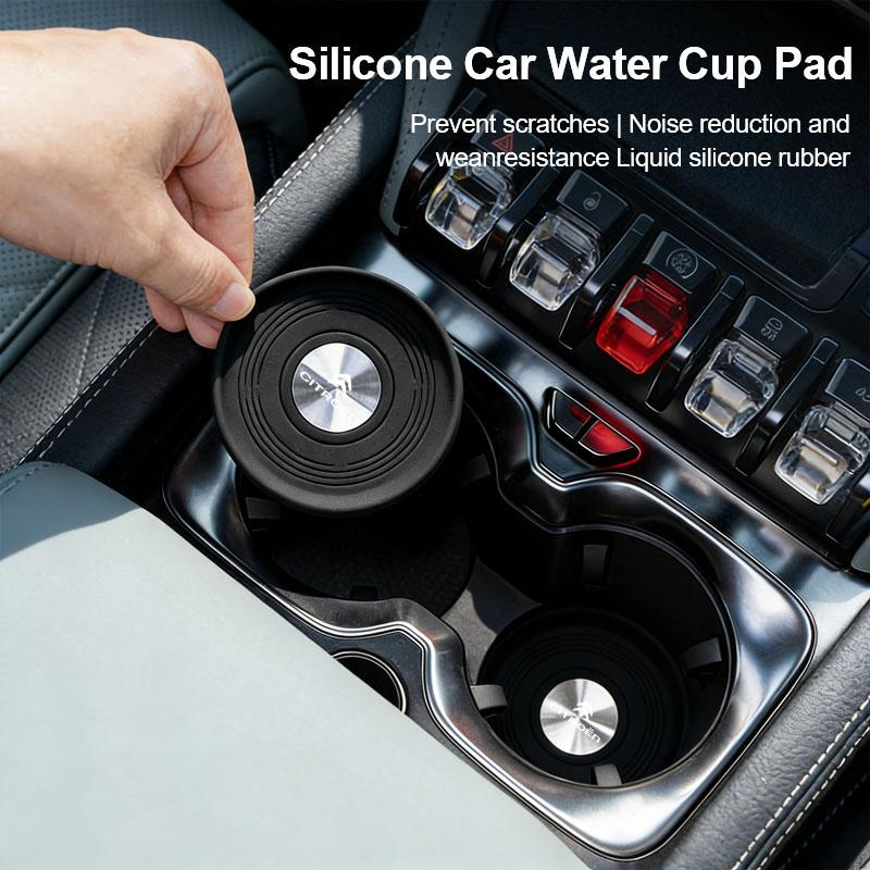 2Pcs Anti-Slip Silicone Car Coaster Cup Holder Leak-Proof Pad For Citroen C3 C5 C5X C4 e-C4 X e-C3 C-Elysee Berlingo C1 C1 C6 C2