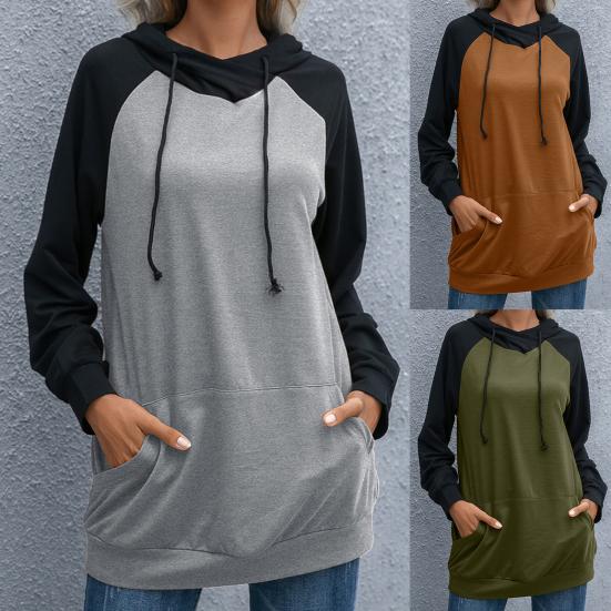 

Пуловер с длинными рукавами, толстовка с капюшоном, подходящий по цвету, осенне-зимняя свободная посадка на шнурке