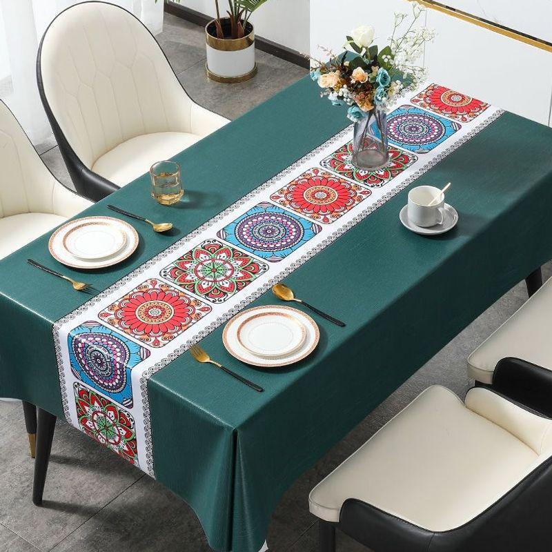 Oval & Rectangular Wash-Free Tablecloth - New Chinese Style for Coffee & Dining Tables