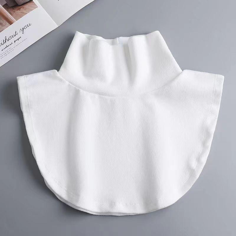Korean Style Women's Cotton Turtleneck False Collar for Casual Layering - Autumn/Winter/Spring