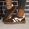 Women's Vintage Low-Top Sneakers - Lace-Up Round Toe Comfortable Casual & Sporty Outfits, Durable Rubber Sole for Outfits, Women Shoes