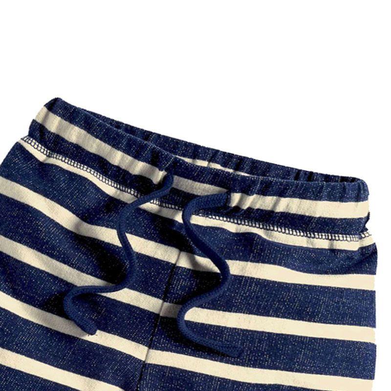 Boys' Striped Shorts 2025 Spring and Summer New Fashion Rolled Hem Pure Cotton Casual Pants for Children and Toddlers