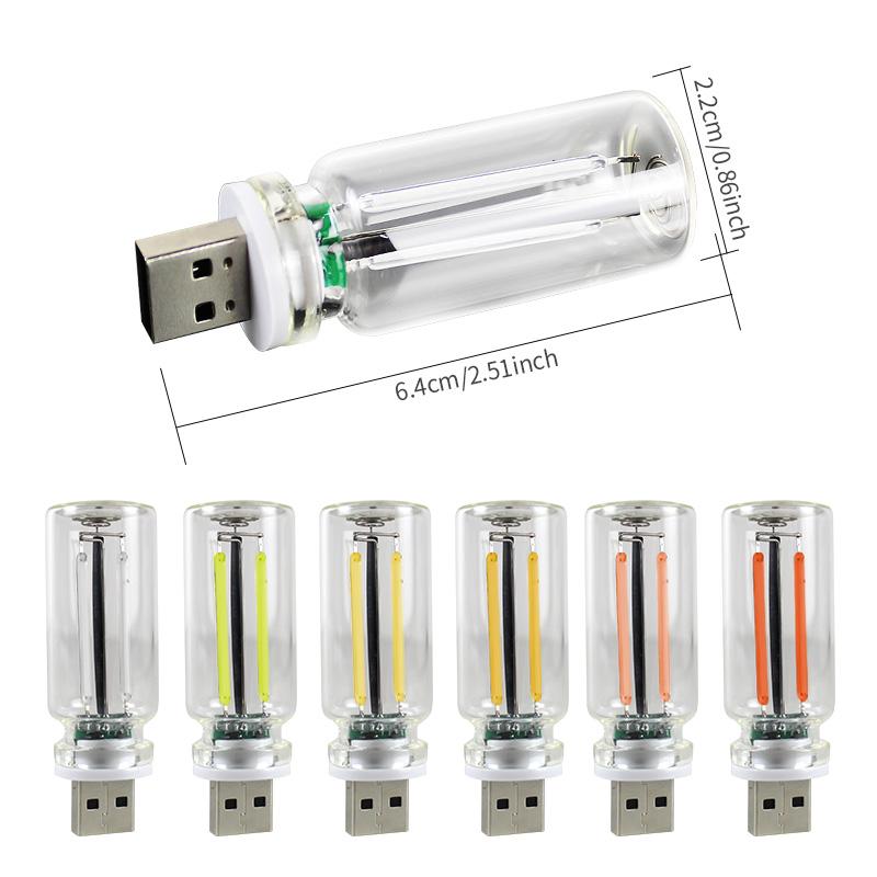 Car Mini USB Plug LED Night Light Touch Control Dimmable Ambient Lights Decorative Atmosphere Lamps for Car Interior Lighting Dome Lights 6