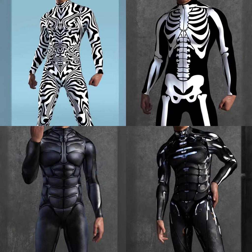 Halloweenský 3D digitálně potištěný body pro dospělé na cosplay a kostýmové párty