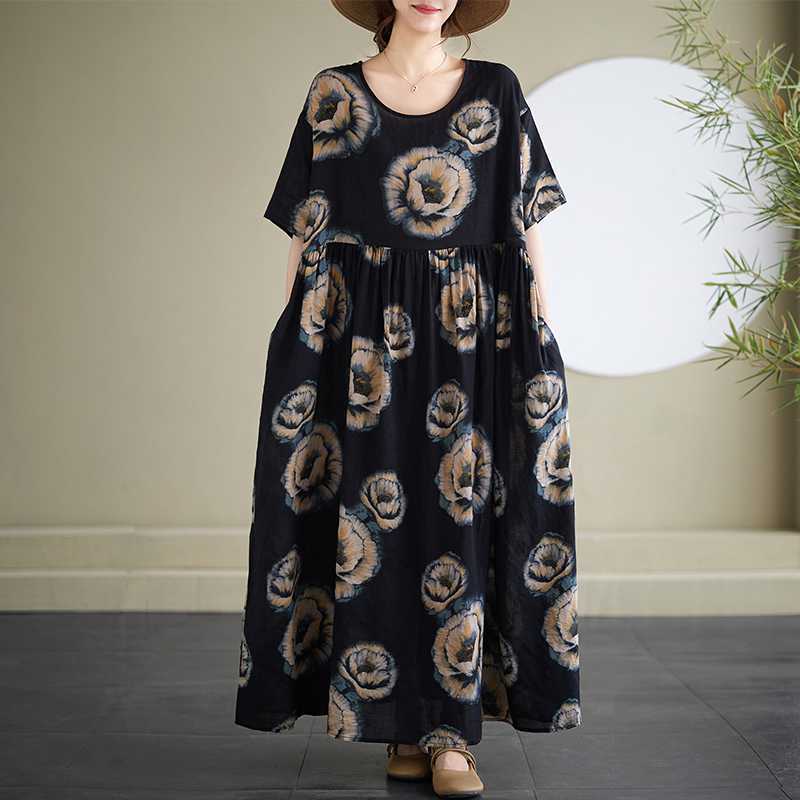 

Простые модные платья в стиле бохо 2025 года One Size чёрный