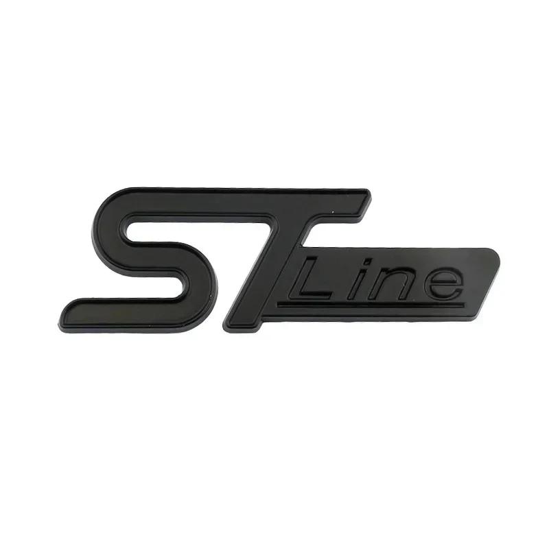 nlbn7 For FORD ST LINE Logo Front Grill Emblem Badge Car Rear Trunk Sticker Decals Focus Kuga Fiesta Mondeo ESCAPE Ecoboost