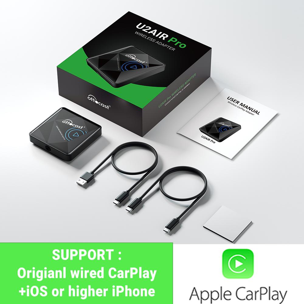 OTTOCAST U2 Air PRO Wired to Wireless CarPlay Adapter CarPlay Dongle Bluetooth Wifi USB Multimdia Player for Toyota VW Nissan