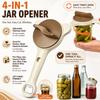 4-in-1 Jar Opener, Adjustable Stainless Steel Non-Slip for Seniors, Weak Hands & Arthritis, Left-Handed, Fits Glass, Sauce