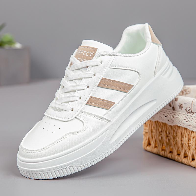 2025 Summer New Versatile Mesh Breathable Little White Shoes Women's Shoes Thick Baseplate Shoes Casual Sports Lace-up Mesh Shoes