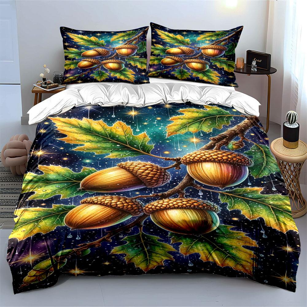 Golden Acorn Galaxy Dreams Bedding Sets Duvet Cover Sets Duvet Covers Pillowcases(1*Duvet Cover 2*Pillowcases Without Duvet Insert)
