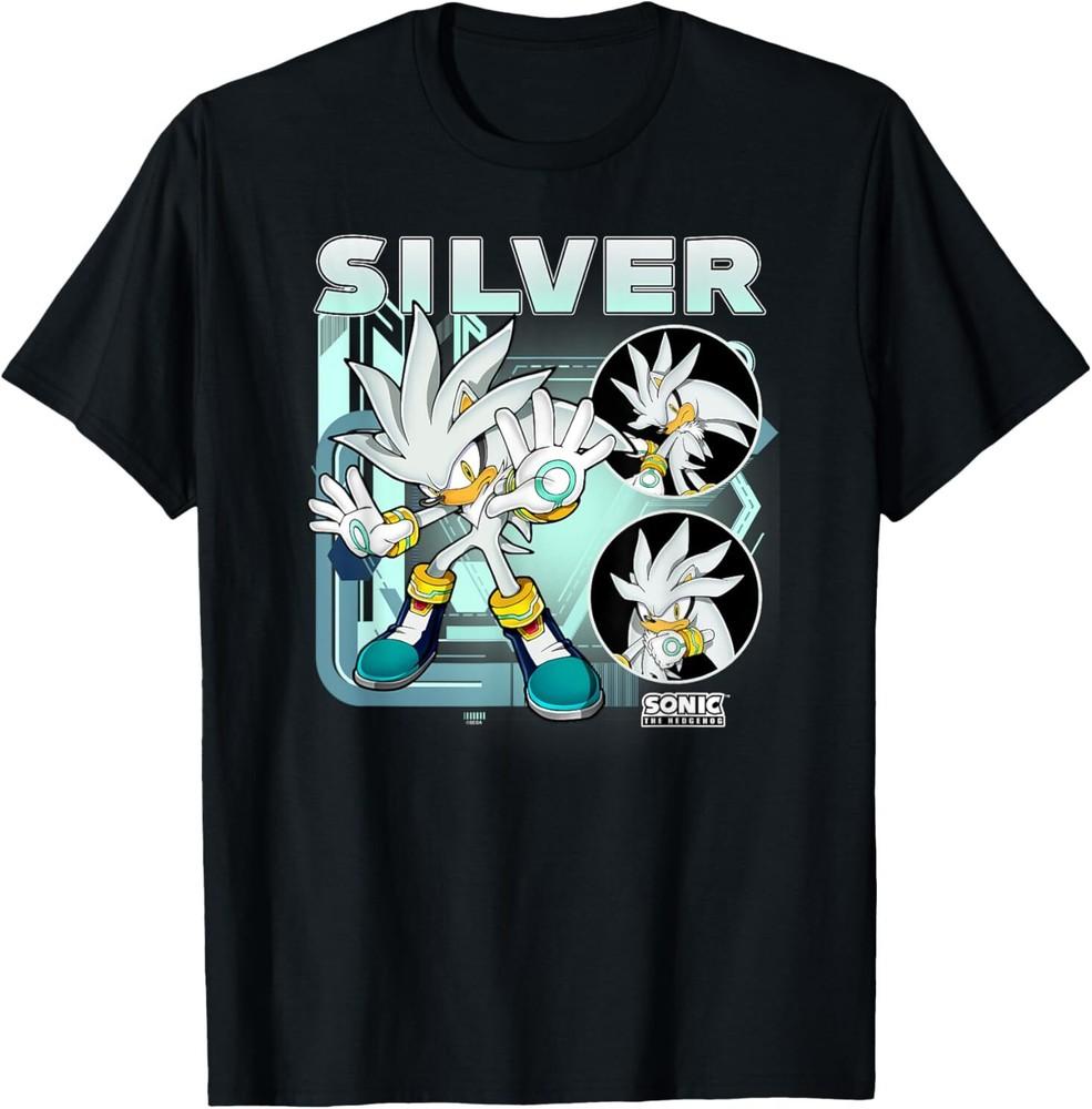 T-Shirt Unisex Poster Multi Posa Sonic The Hedgehog Argento