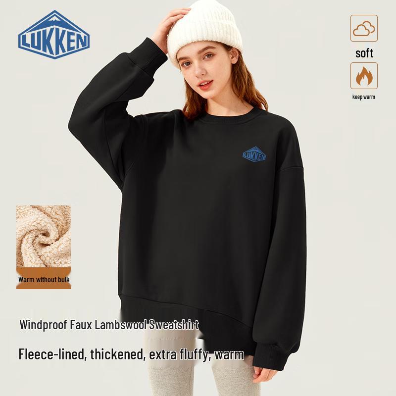 

LUKKEN Loose Fit Fleece-Lined Crew Neck Sweatshirt M