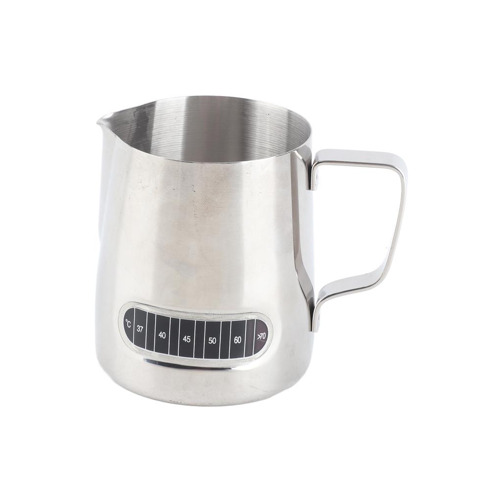 12 20oz Milk Frothing Pitcher with Temperature Display Stainless Steel Milk Frother Pitcher Jug Cup for Latte Art