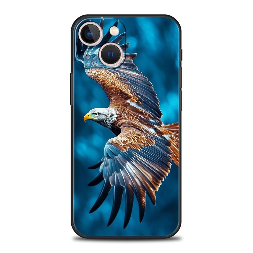Eagle Phone Case For iPhone 17 16 15 Pro Max 11 12 13 14 7 8 Plus SE 2020 X XR XS Cover Soft Black