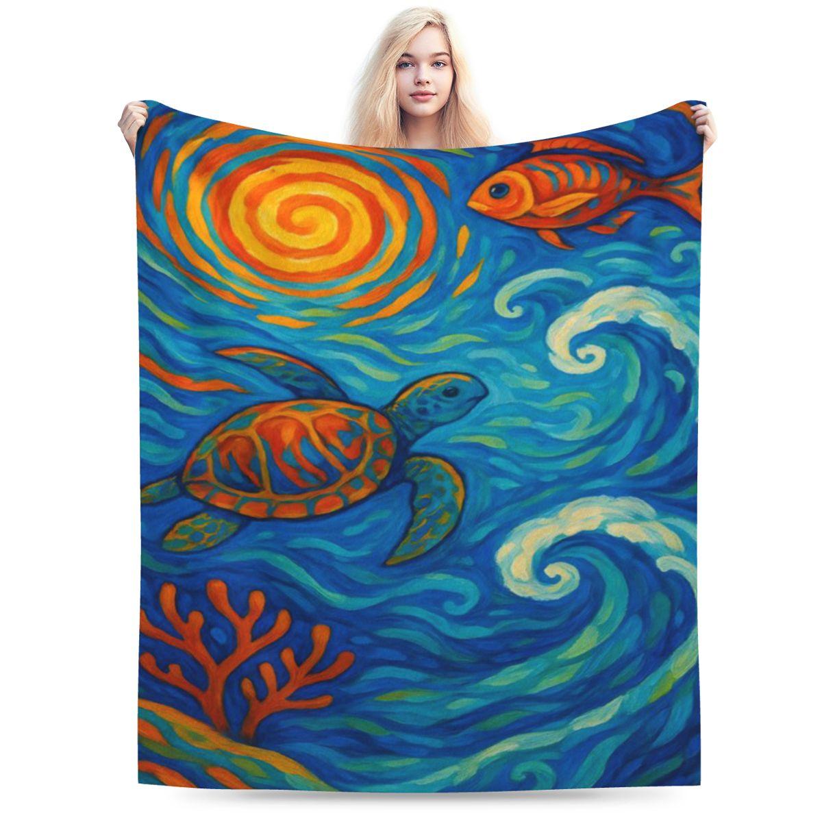 Painting Of Sea Life Custom Comfortable Gift An UltraSoft Micro Fleece Blanket 75x100cm 30x40in