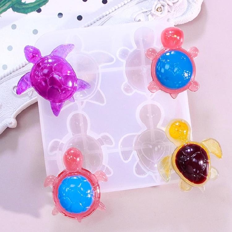 Flexible Silicone Tortoise Charm Casting Mold With Detailed Texture For Resin Crafts DIY Neckalce Pendant Creation