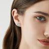 S925 Silver Luxury 0.5CT Moissanite Diamond Flower Stud Earrings for Women Eternity Love Wedding Fine Jewelry