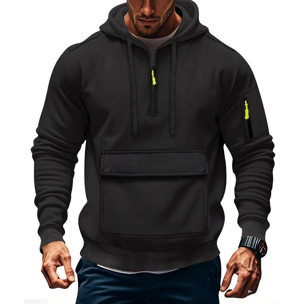 Trendy Innovative Sweatshirt Autumn and Winter Men's Fleece Loose Large Pocket Large Zipper Hoodie
