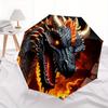 1pc Fiery Dragon Emerging from Ancient Stone Archway Automatic Opening and Closing Umbrella - Suitable for Various Occasions, Outdoor Activities, Ligh