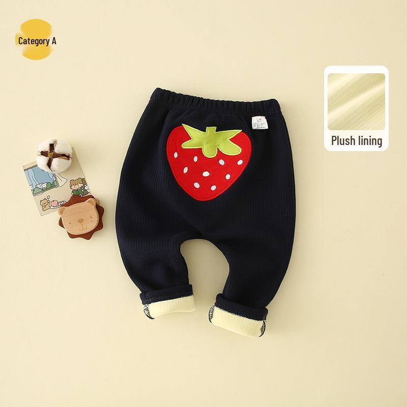 2025 Herbst/Winter Cartoon Fleecehosen für Kleinkinder (0-3 Jahre) - Unisex Lange Hosen