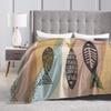 Retro Sardines Blanket Quality Super Warm Throw Blanket Autumn Girls Boys Outdoor Graphic Bedspread