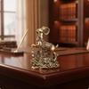 Goat Ornament with Great Wall Base Golden Lifelike for Tea Table