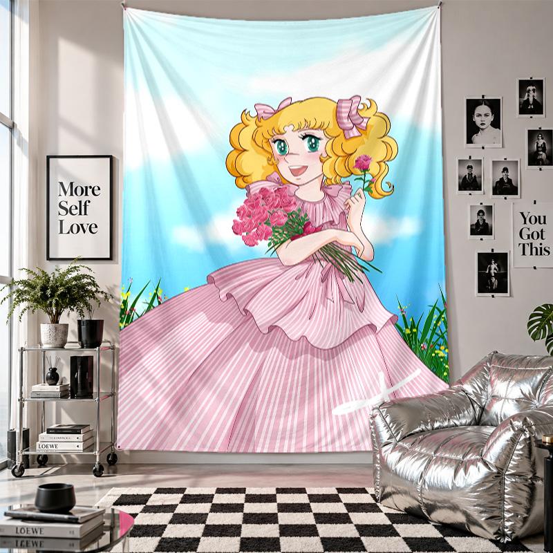 Arazzo da Parete Candy Candy Art Tessuto da Appendere Copertura di Sfondo Decorativa per Decorazione della Stanza
