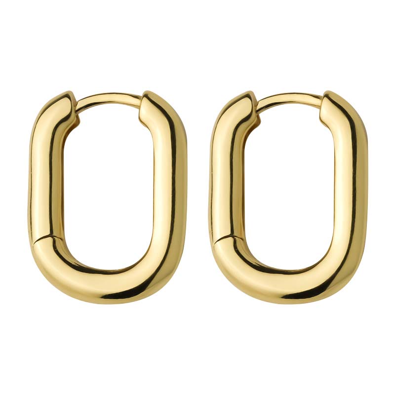 Fashion Metal Hoop Geometric U-Shape Hoop Earrings for Women Men Punk Hip-Hop Round Circle Earrings Party Jewelry