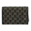 Gucci Dionysus Tiger Head Buckle Logo Denim Jacquard Fabric Leather Chain Wallet Crossbody Shoulder Bag Women Bags Black 401231-UN3BN-1274