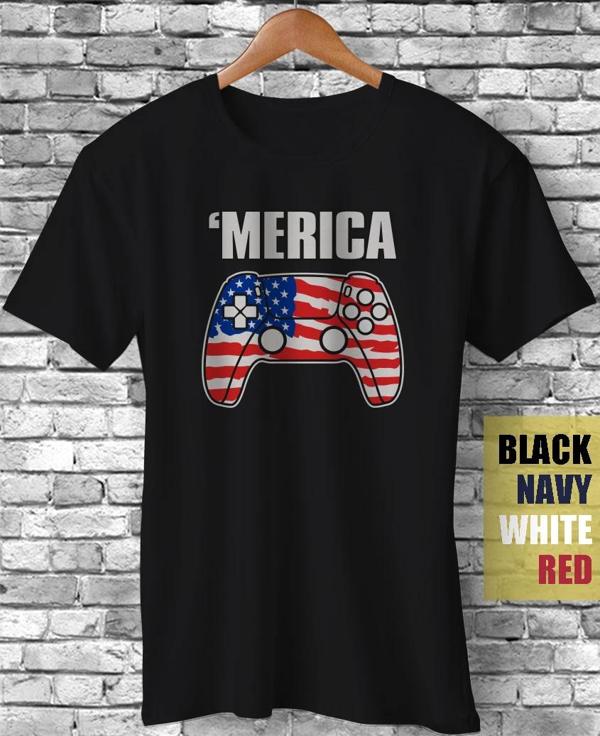 Merica USA Flag July 4th American Video Game Independence Day Funny Gift T-Shirt XXXL