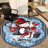 1pc Snowman Ornament Chair Carpet for Office, Round Non Slip Durable Large Size Office Carpet, Suitable for Office