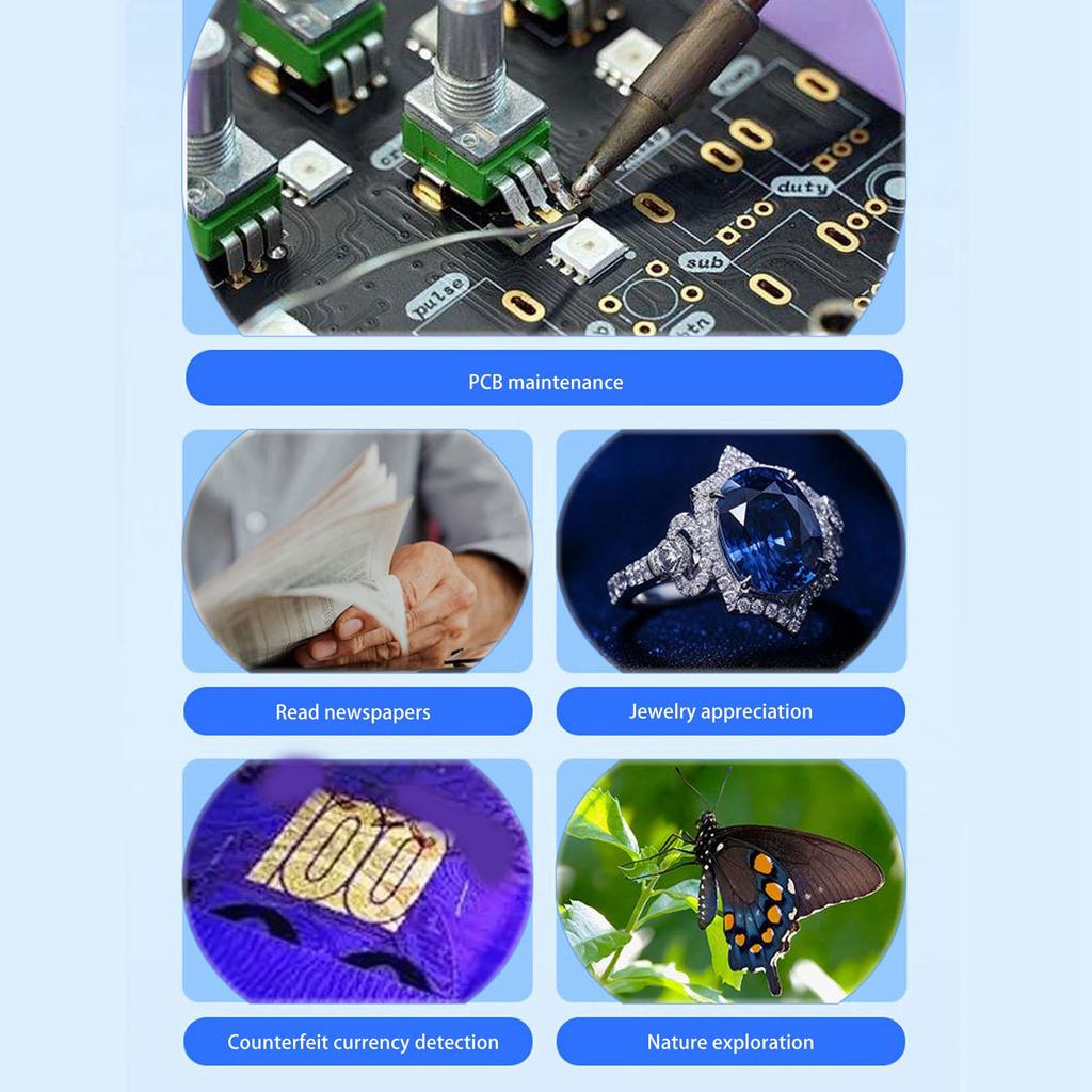 Handheld Digital Magnifier 12 Languages 4 Zoom Buttons Handheld Digital Microscope 2MP with Data Cable for Industrial Electron