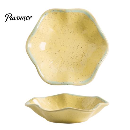 Photogenic Serving Dish Ceramic Small Dipping Plate, with Lotus Leaf Texture, Tea Room Easy Cleaning Soy Bowl, for Restaurants Parties Holidays