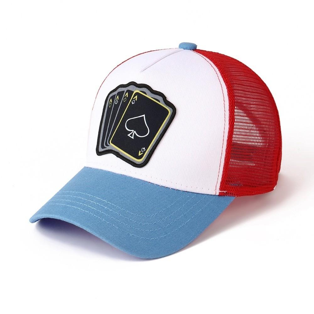 Cotton Embroidered Baseball Cap Adjustable Trucker Hat Fashionable Poker Card Hat  For Men Women