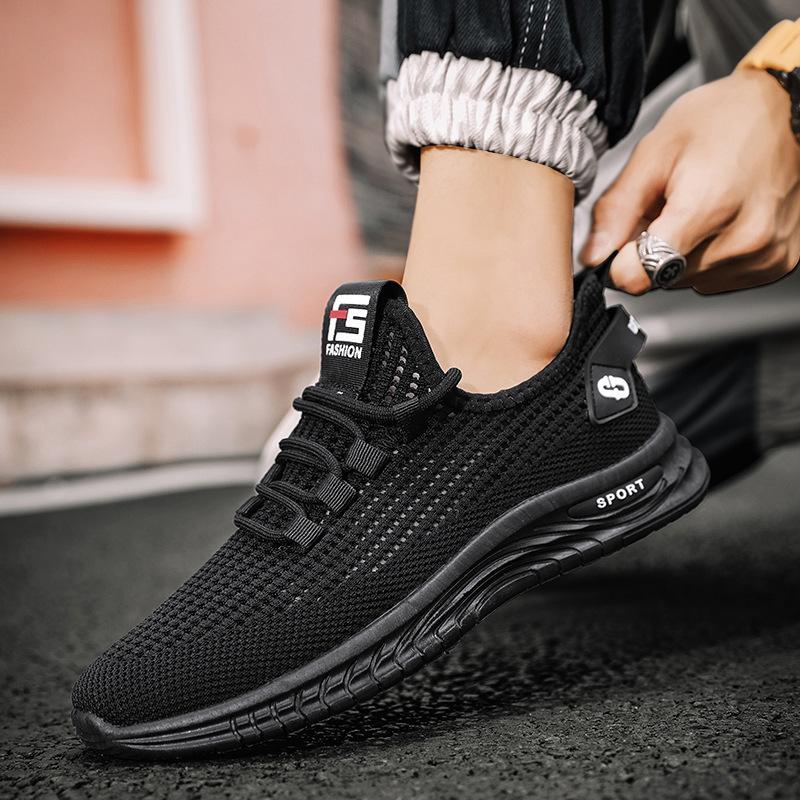Men's Shoes Summer 2021 New Korean Version Mesh Hollow Thin Breathable Mesh Shoes Men's Outdoor Leisure Sports Trendy Shoes