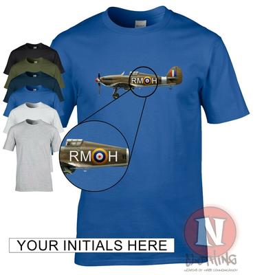Huracán T-shirt Personalizzata Battaglia di Bretagna WW2 Raf - Aggiungi le Tue Iniziali