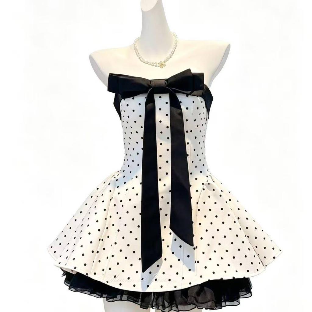 French Retro Sweet Sleeveless Mini Dress Women Y2K Harajuku Aesthetic Lace Slim Dress Spicy Girl Club Party Stylish Outfit