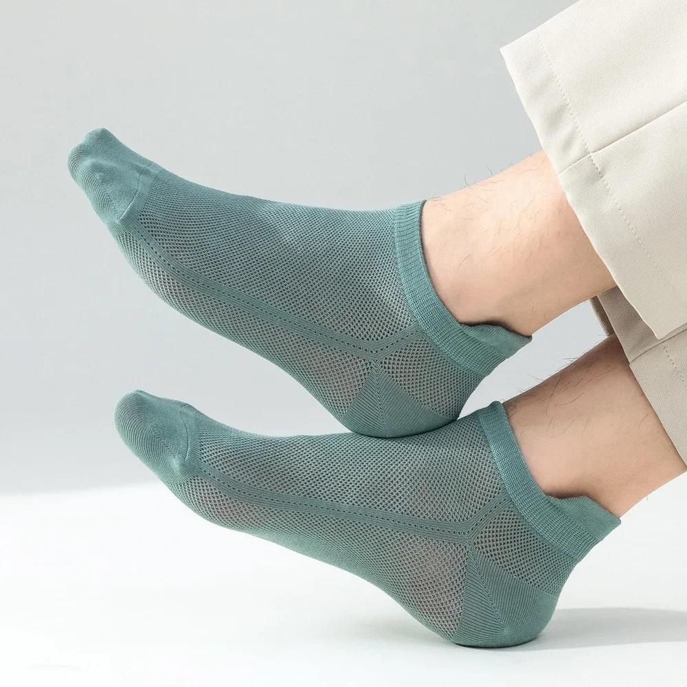 6 Pairs Summer Socks Men Thin Mesh Ankle No-show Socks High Quality Cotton Invisible Sports Socks