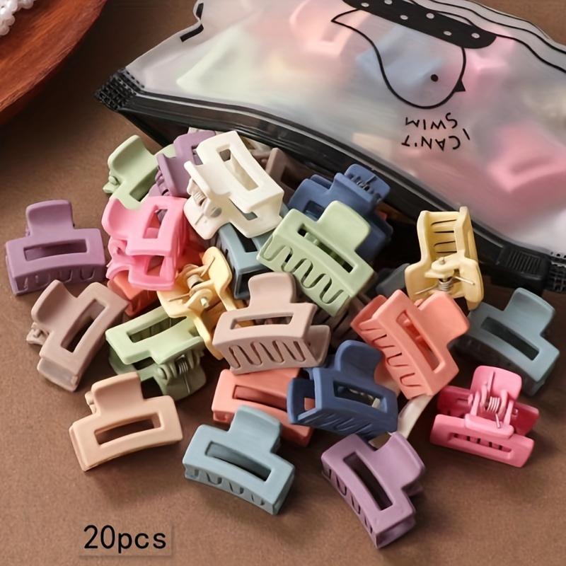

Matte Finish Rectangular Hair Hair Clips Candy Color Small Hair Clips for Women s, Secueryday Styling, Hollowout Design, Smooth Edges, Fashion Lovers 20PCS