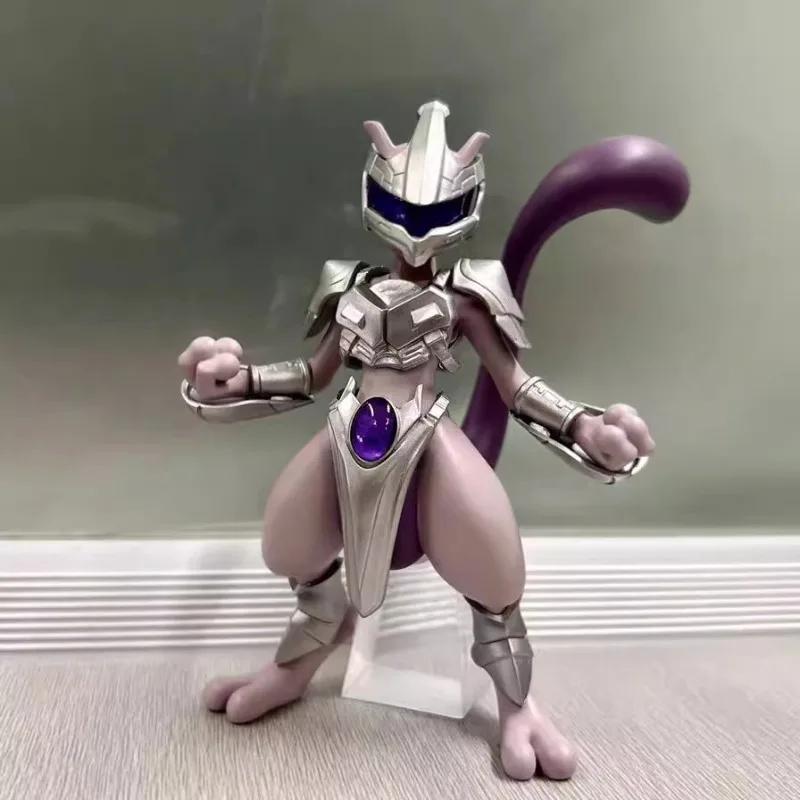 11cm Pokemon Figure Mewtwo Anime Figure Steel Mewtwo cool Figurine Pvc Statue Model Decorations Playthings designed for Kid Gifts Collection