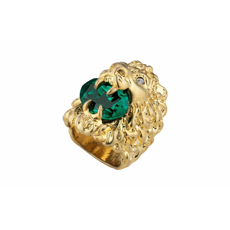 Gucci ring Crystal Lion Head Fashion Jewelry Frosted Men and Women Same Style Couple Gold S
