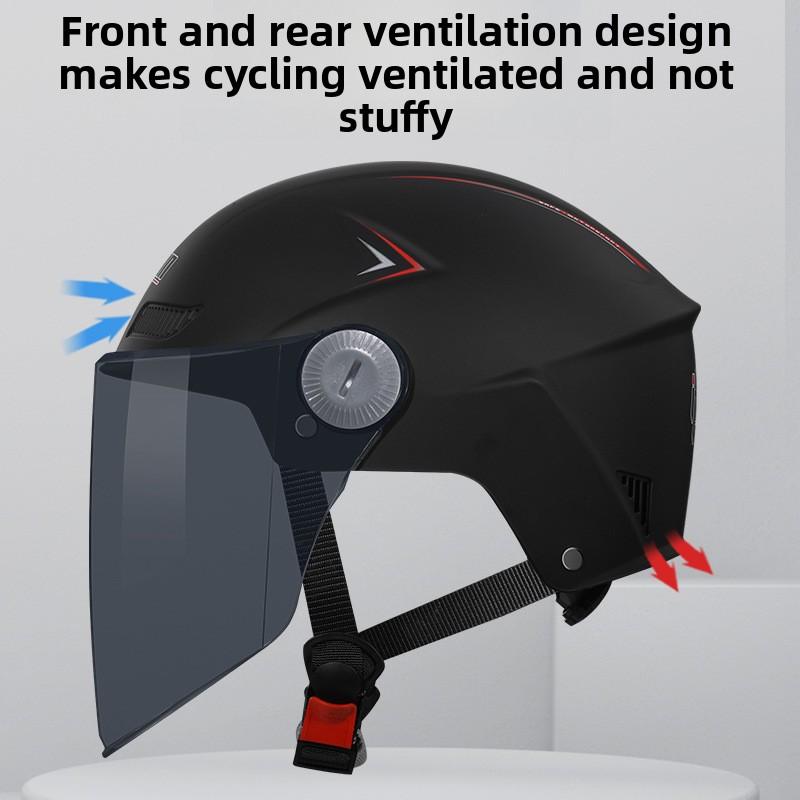 Electric Car Helmet 3c Certified Men and Women Summer Sunscreen Sunshade Breathable Half Helmet Battery Motorcycle Hard Hat