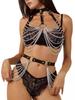 Lenjerie Bondage Sexy pentru Femei Modă Piele PU Cu Lanț Ham Curea Reglabil Costum Decorativ Goth Fetival Carnival Bdsm