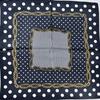 Women Small Silk Scarf Printed Fashion Chain Pattern Dark Blue Square 100% Silk Scarves Europe America Style Scarf